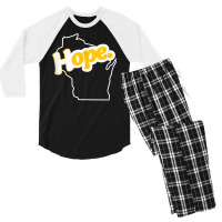 Hope   Wisconsin Design T Shirt Men's 3/4 Sleeve Pajama Set | Artistshot