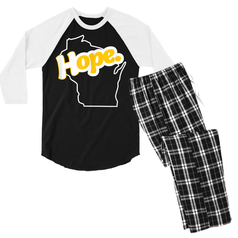 Hope   Wisconsin Design T Shirt Men's 3/4 Sleeve Pajama Set | Artistshot