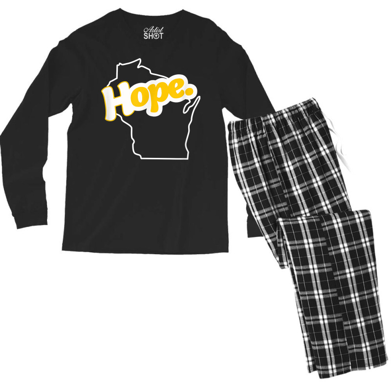 Hope   Wisconsin Design T Shirt Men's Long Sleeve Pajama Set | Artistshot