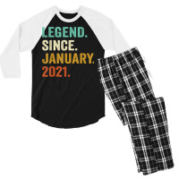 Legend Since January 2021 2nd Birthday Gifts 2 Years Old Boy T Shirt Men's 3/4 Sleeve Pajama Set | Artistshot