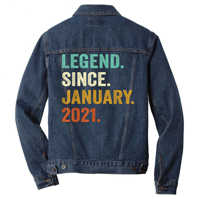 Legend Since January 2021 2nd Birthday Gifts 2 Years Old Boy T Shirt Men Denim Jacket | Artistshot