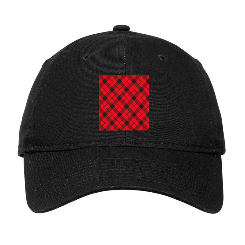 Buffalo Plaid Red Black Checks Pattern-nktxb Adjustable Cap | Artistshot