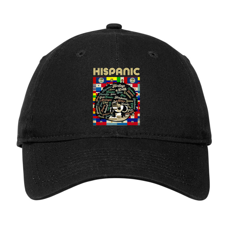 Latina Woman Art Hispanic Heritage Month Latin Country Flags 192 Adjustable Cap by stress | Artistshot