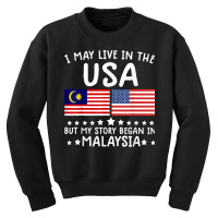 Malaysian Roots Shirt Half American Flag Malaysiaflag Tee T Shirt Youth Sweatshirt | Artistshot