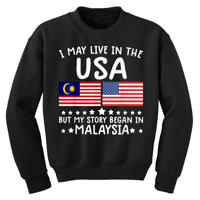 Malaysian Roots Shirt Half American Flag Malaysiaflag Tee T Shirt Youth Sweatshirt by mintywotm | Artistshot