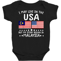 Malaysian Roots Shirt Half American Flag Malaysiaflag Tee T Shirt Baby Bodysuit | Artistshot