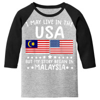 Malaysian Roots Shirt Half American Flag Malaysiaflag Tee T Shirt Youth 3/4 Sleeve | Artistshot