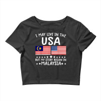 Malaysian Roots Shirt Half American Flag Malaysiaflag Tee T Shirt Crop Top | Artistshot