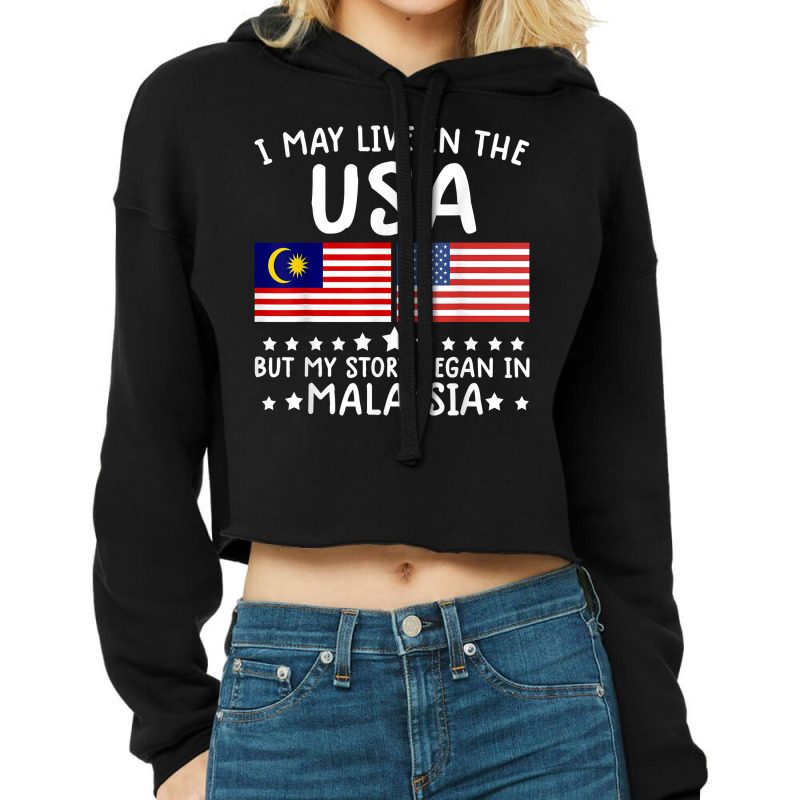 Malaysian Roots Shirt Half American Flag Malaysiaflag Tee T Shirt Cropped Hoodie by mintywotm | Artistshot