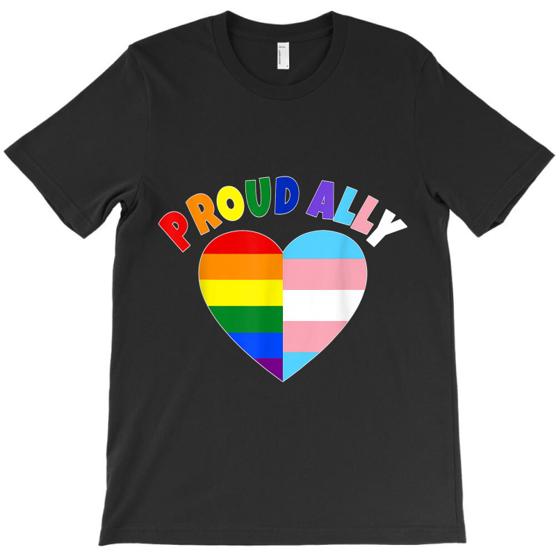 Proud Ally Lgbt Rainbow Heart Tee  Gay Pride Month T-shirt | Artistshot