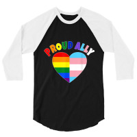 Proud Ally Lgbt Rainbow Heart Tee  Gay Pride Month 3/4 Sleeve Shirt | Artistshot