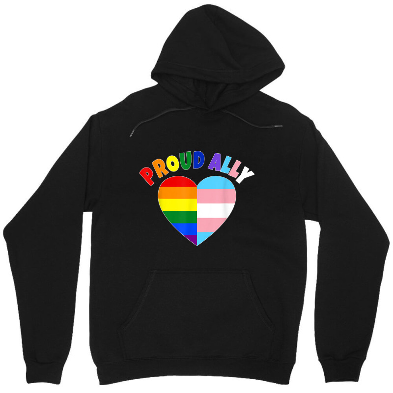 Proud Ally Lgbt Rainbow Heart Tee  Gay Pride Month Unisex Hoodie | Artistshot