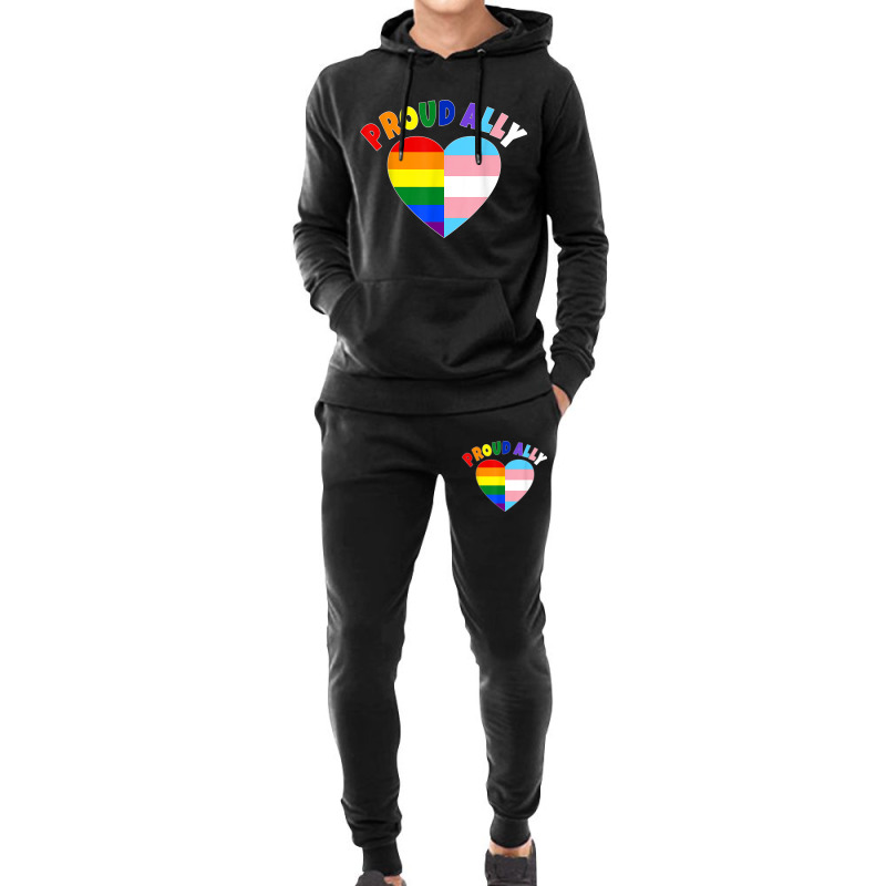 Proud Ally Lgbt Rainbow Heart Tee  Gay Pride Month Hoodie & Jogger Set | Artistshot