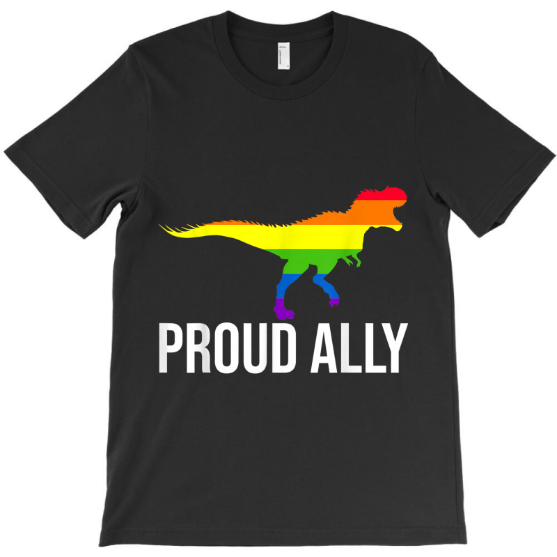 Proud Ally Pride Shirt Gay Lgbt Day Month Dino Rainbow T-shirt | Artistshot