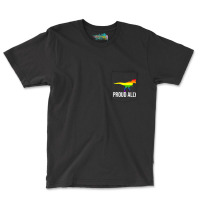 Proud Ally Pride Shirt Gay Lgbt Day Month Dino Rainbow Pocket T-shirt | Artistshot