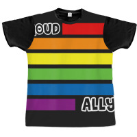 Proud Ally Pride Shirt Gay Lgbt Day Month Flag Rainbow Graphic T-shirt | Artistshot