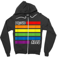 Proud Ally Pride Shirt Gay Lgbt Day Month Flag Rainbow Zipper Hoodie | Artistshot