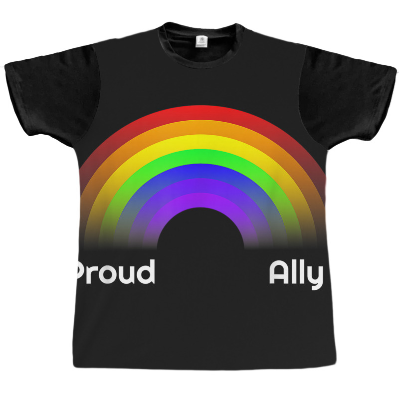 Proud Ally Rainbow Lgbt Gay Pride Day Month Parade Graphic T-shirt | Artistshot