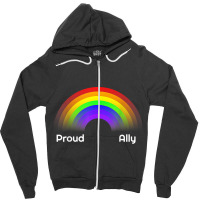 Proud Ally Rainbow Lgbt Gay Pride Day Month Parade Zipper Hoodie | Artistshot