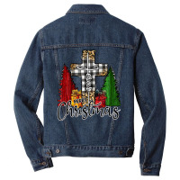 Merry Christmas Buffalo Plaid God Jesus Faith Cross T Shirt Men Denim Jacket | Artistshot