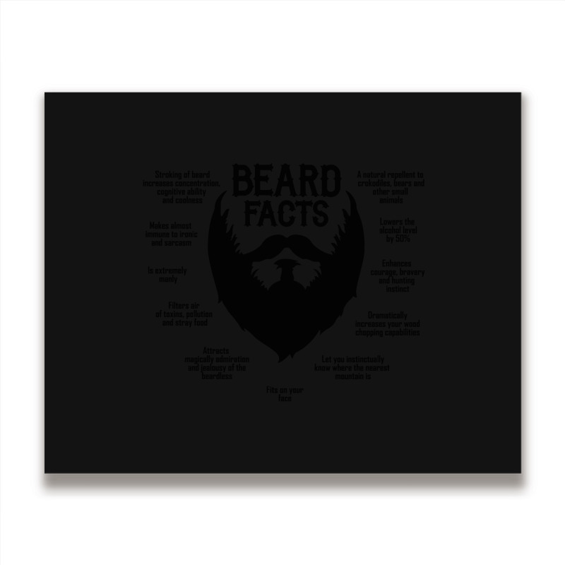 Beard Facts (black) Metal Print Horizontal | Artistshot