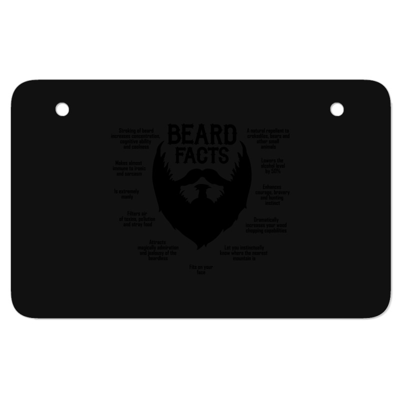 Beard Facts (black) Atv License Plate | Artistshot