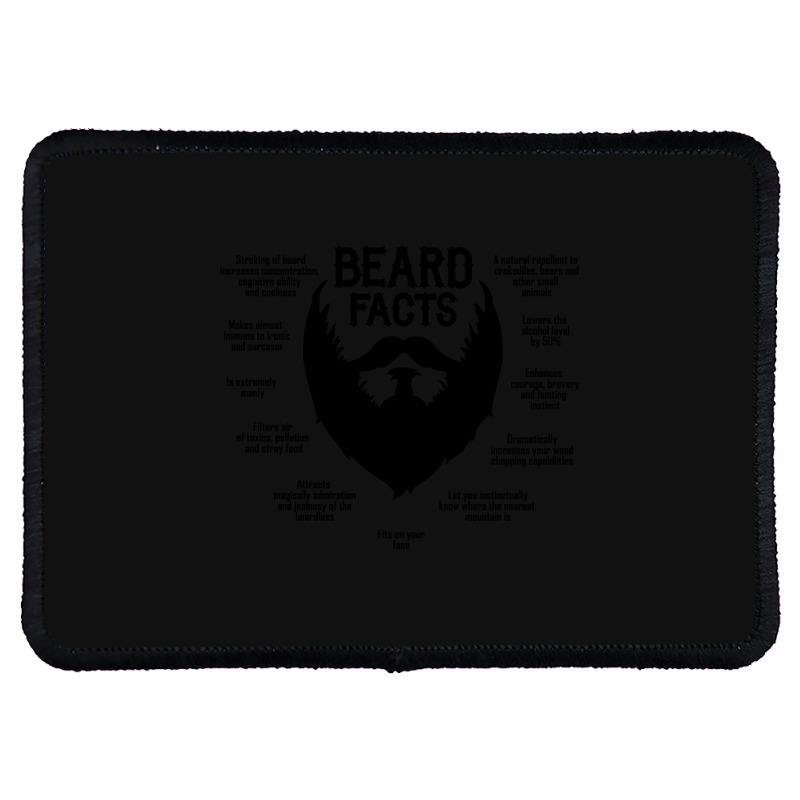 Beard Facts (black) Rectangle Patch | Artistshot