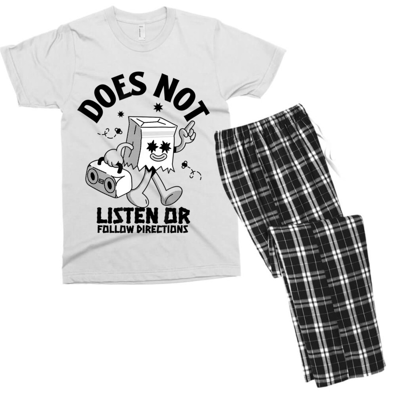 Does Not Listen Or Follow Directions Men's T-shirt Pajama Set | Artistshot