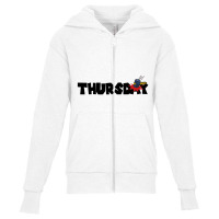 Thursday Text Youth Zipper Hoodie | Artistshot