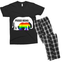 Proud Lgbt Mama Rainbow Elephant   Gay Pride Mom Men's T-shirt Pajama Set | Artistshot