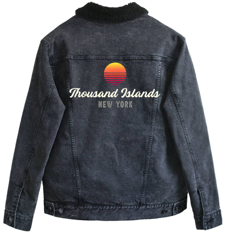 Thousand Islands New York Bass Fishing T Shirt Unisex Sherpa-Lined Denim Jacket by mollyschq6z | Artistshot