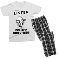 Does Not Listen Or Follow Directions Angry Monkey Men's T-shirt Pajama Set | Artistshot