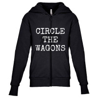 Circle The Wagons-2iiqs Youth Zipper Hoodie | Artistshot