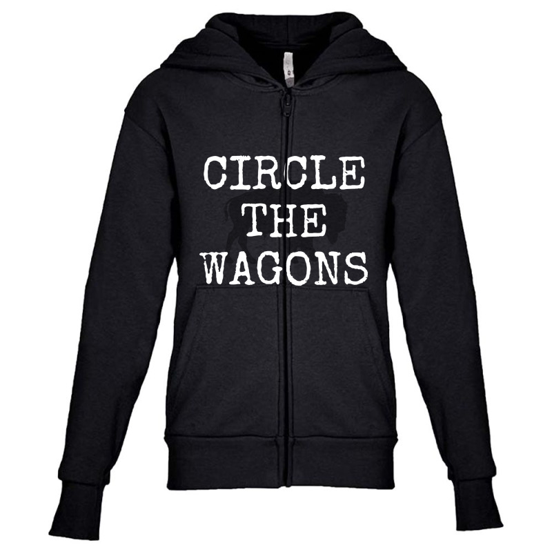 Circle The Wagons-2iiqs Youth Zipper Hoodie by Crews Micki | Artistshot