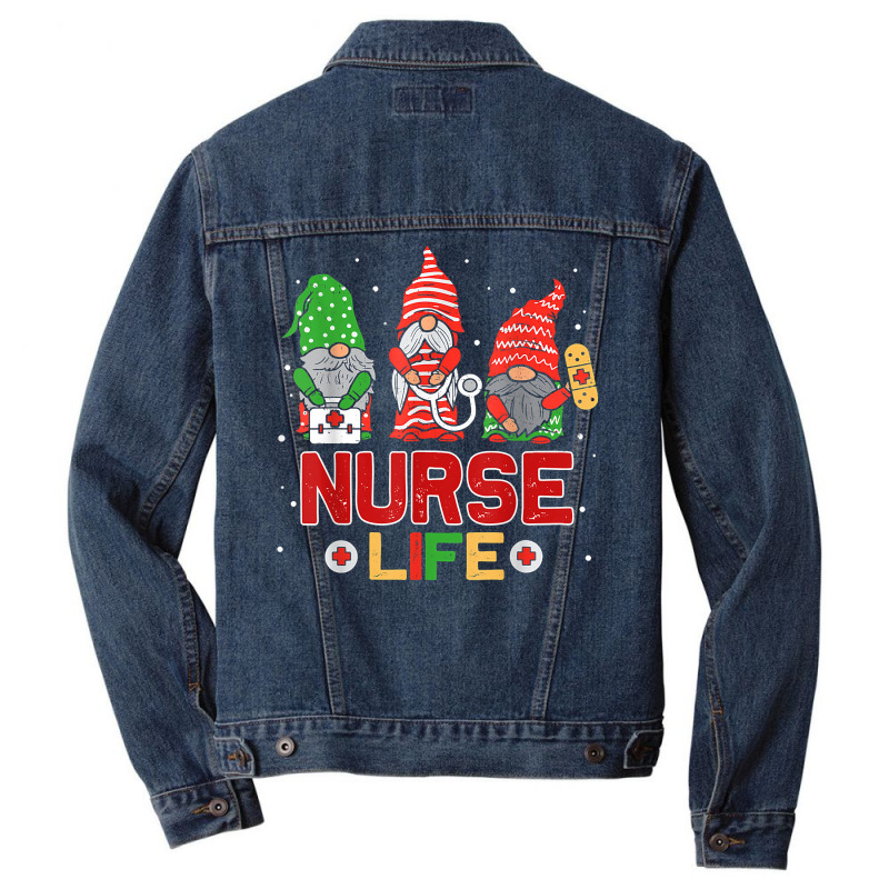 Nurse Life With Christmas Gnomes Xmas Nurse Gnome Men Women T Shirt Men Denim Jacket | Artistshot