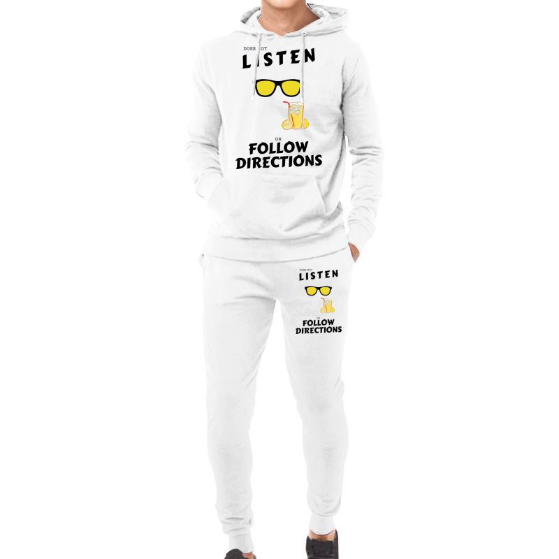 Does Not Listen Or Follow Directions Glasses Lemonade Hoodie & Jogger Set | Artistshot