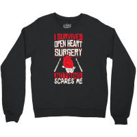 Open Heart Surgery Bypass Awareness Heart I Survived Open T Shirt Crewneck Sweatshirt | Artistshot