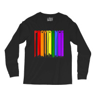 Providence Rhode Island Skyline Rainbow Lgbt Gay Pride Shirt Long Sleeve Shirts | Artistshot