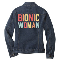 Bionic Woman Injury Accident Broken Hip Leg Arm Surgery Ladies Denim Jacket | Artistshot