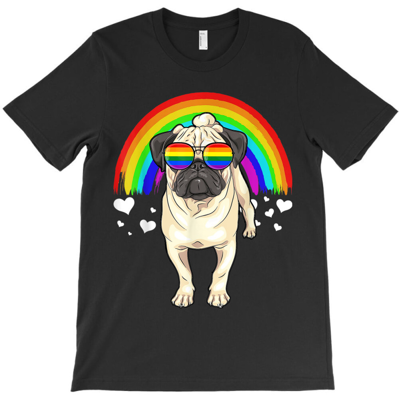 Pug Dog With Rainbow Sunglasses Gay Pride Lgbt  Gifts T-shirt | Artistshot