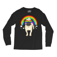 Pug Dog With Rainbow Sunglasses Gay Pride Lgbt  Gifts Long Sleeve Shirts | Artistshot