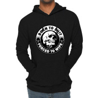 Born To Shit Forced To Wipe, Meme Skull Badge Motorcycle Lightweight Hoodie | Artistshot