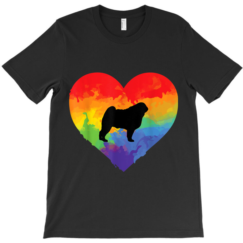 Pug Watercolor Rainbow Heart Dog Lovers Gifts T-shirt | Artistshot