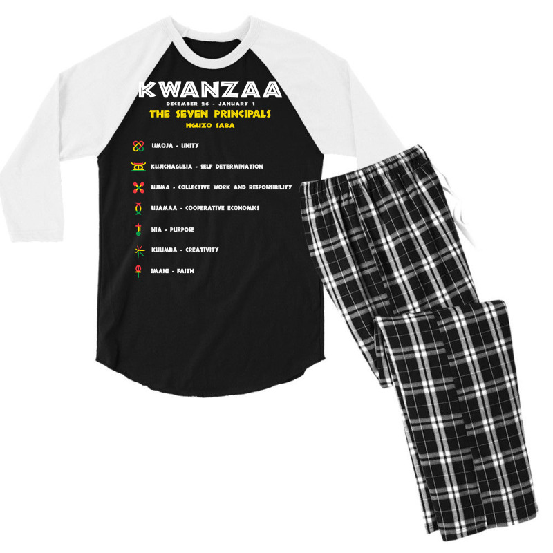 Seven Principles Of Kwanzaa   African American Celebration Pullover Ho Men's 3/4 Sleeve Pajama Set by adam.troare | Artistshot