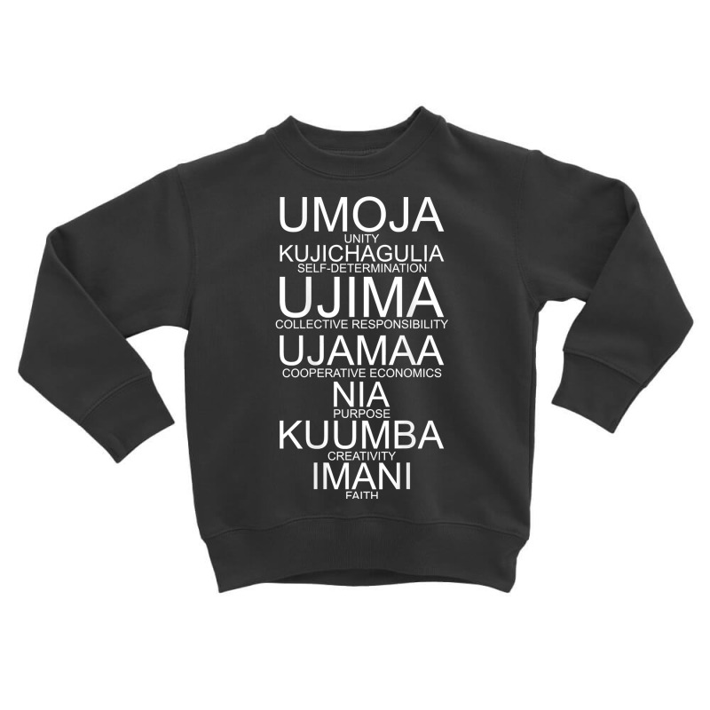 Seven Principles Of Kwanzaa T Shirt Toddler Sweatshirt by adam.troare | Artistshot