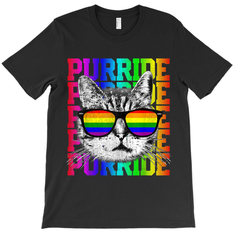 Purride Shirt Funny Cat Gay Pride Lgbtq Rainbow Flag Gift T-shirt | Artistshot