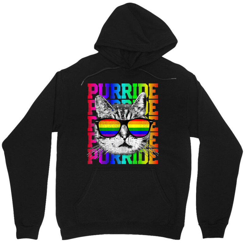 Purride Shirt Funny Cat Gay Pride Lgbtq Rainbow Flag Gift Unisex Hoodie | Artistshot