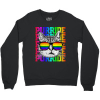 Purride Shirt Funny Cat Gay Pride Lgbtq Rainbow Flag Gift Crewneck Sweatshirt | Artistshot