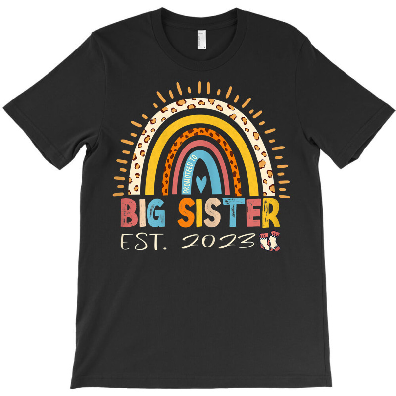 Promoted To Big Sister Est 2023   Rainbow Expectant Sis T Shirt T-shirt | Artistshot