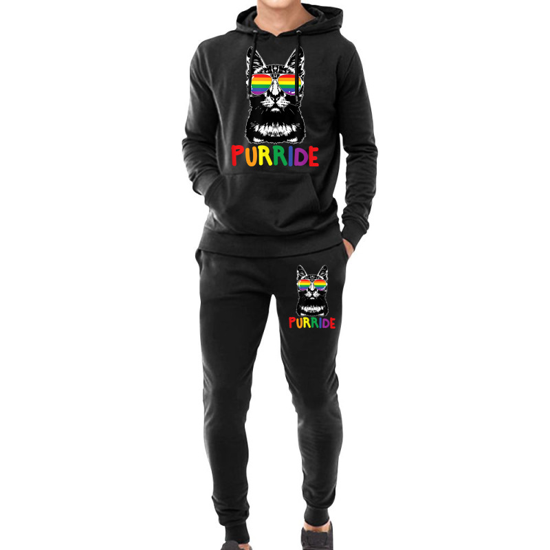 Purride  Lgbt Gay Pride Cat Lover Kitty Hoodie & Jogger Set | Artistshot